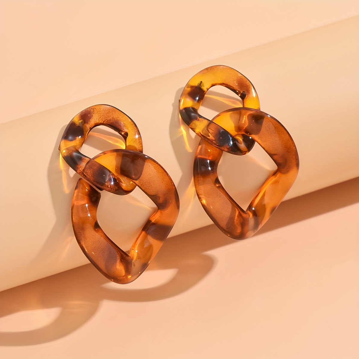Acrylic Exaggerated Geometric Earrings, 2pcs Set